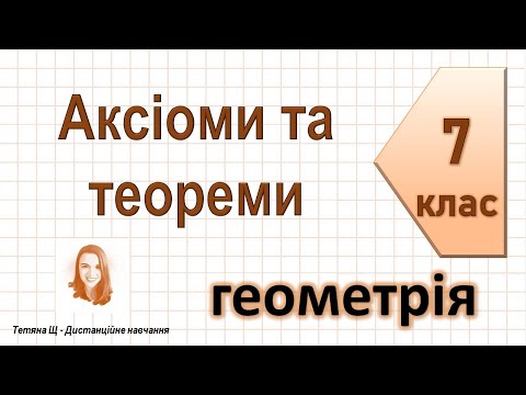Видео: Аксіоми та теореми. Геометрія 7 клас