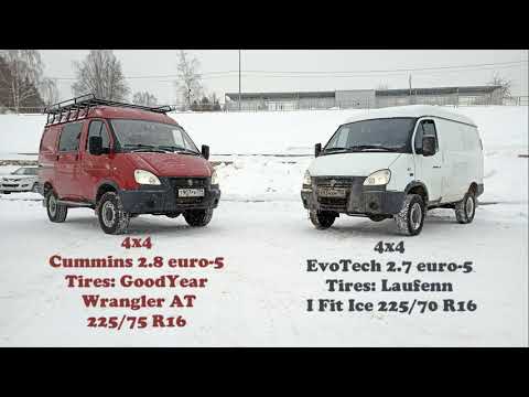 Видео: Соболь 4х4 Cummins и Соболь 4х4 Evotech в Снегу
