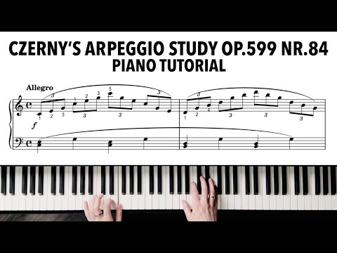 Видео: Arpeggio Study Черни, соч. 599, № 84 (отрывок) | Учебное пособие по фортепиано