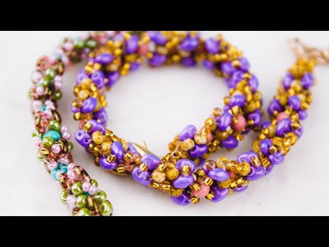 Видео: Плоский жгут с супердуо или твином.(Часть 2/2)