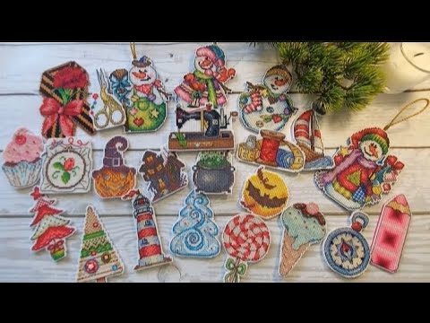 Видео: Все мои игрушки и магниты. Маленький рулон готовых работ. #вышивкакрестом