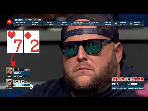 Видео: Играет каждую руку! Шокирующая агрессия! WSOP за 10 000$, день 2, Главное событие. Покер обучение.