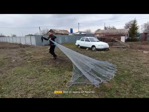 Видео: Кастинговая сеть диаметр 5м яч25 из плетенки 0,4 и 0,5мм