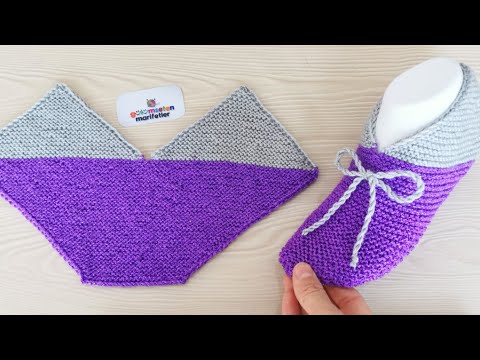 Видео: Новинка очень удобная женская модель вязаные пинетки носки модель