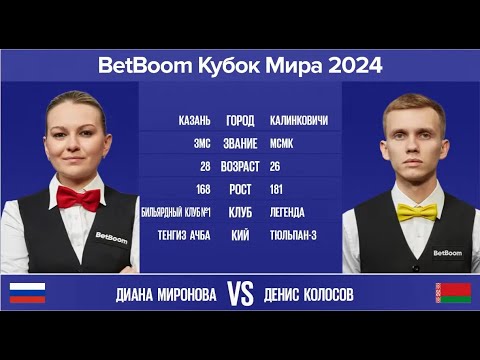 Видео: "BetBoom Кубок Мира 2024" Д. Миронова (RUS) - Д. Колосов (BLR) Св.пирамида с продолжением. 09.10.24