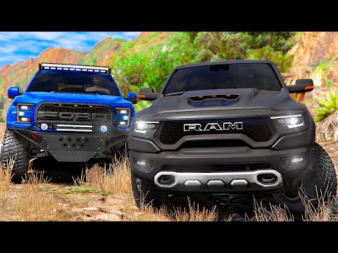 Видео: РЕАЛЬНАЯ ЖИЗНЬ В GTA 5 - ПРОВЕРКА FORD F150 RAPTOR И DODGE RAM TRX НА ПРОХОДИМОСТЬ! 🌊ВОТЕР