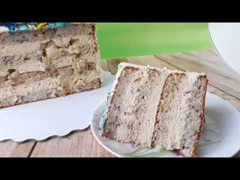 Видео: Торт "Карамельная груша" с орешками и творожным кремом