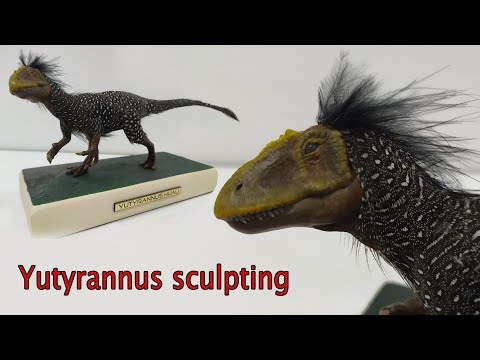 Видео: Yutyrannus динозавр с перьями Лепка из полимерной глины. / Yutyrannus dinosaur polymer clay modeling