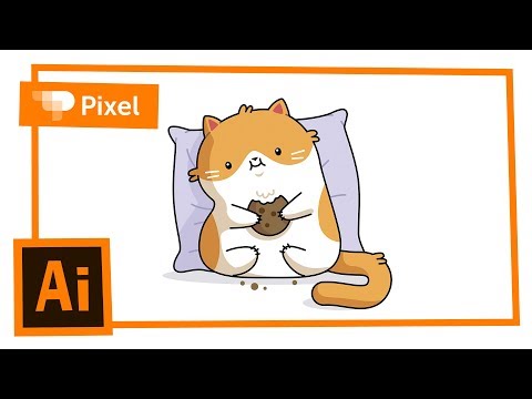 Видео: Рисуем котика в Adobe Illustrator | уроки для новичков