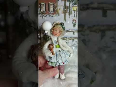 Видео: Ватная игрушка на ёлочку в смешанной технике. 14см🌲❄️