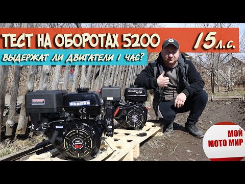 Видео: Тест на оборотах 5200 выдержат ли двигатели 1 час работы? Lifan 190F и Sharmax 420 15 л.с.