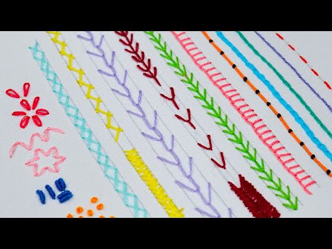 Видео: ❤️ ВЫШИВКА ДЛЯ НАЧИНАЮЩИХ: 15 ОСНОВНЫХ СТРОЧЕК ПОШАГОВО