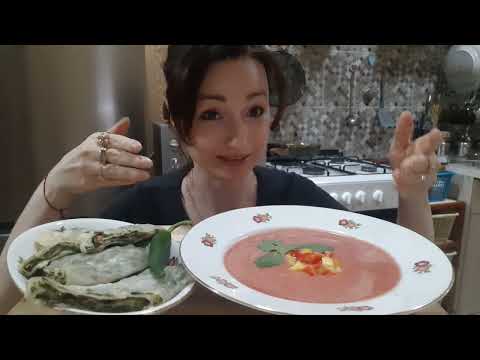 Видео: MUKBANG🍅Гаспачо/Ханум из Джусая🥟Ответ на ❓Мукбанг Не Асмр