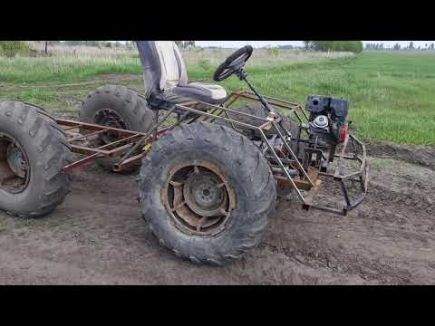 Видео: тест драйв болотохода, сломался узел перелома.test drive of the swamp-going vehicle.