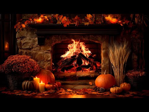 Видео: 🍁 Уютный осенний вечер у камина 🔥 Расслабляющий звук огня и тёплое осеннее настроение