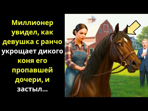 Видео: Миллионер увидел, как девушка с ранчо укрощает дикого коня его пропавшей дочери, и застыл...
