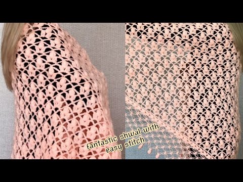 Видео: Как связать элегантную женскую треугольную шаль крючком пошагово для начинающих.