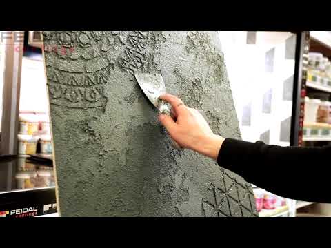 Видео: Декоративная штукатурка, мастер класс с применением в интерьере! Трафареты!