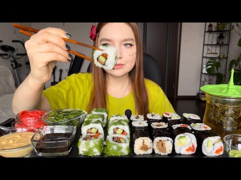 Видео: Мукбанг | Суши / ролы 🍱 1994 подписчика 💥 | Mukbang | Rolls / sushi