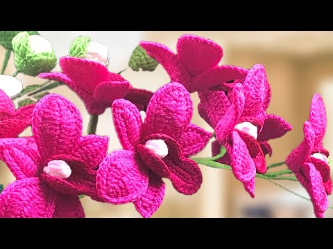 Видео: Вязание крючком карликовая орхидея (дендробиум)