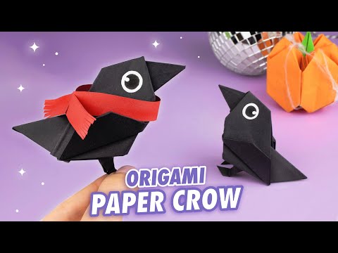 Видео: Оригами Птичка из бумаги | Бумажная ворона | Origami paper bird
