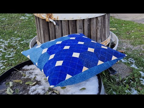 Видео: 364. МК по пошиву подушки  с блоком "Снежок"/"Snowball " в рамках лоскутной эстафеты