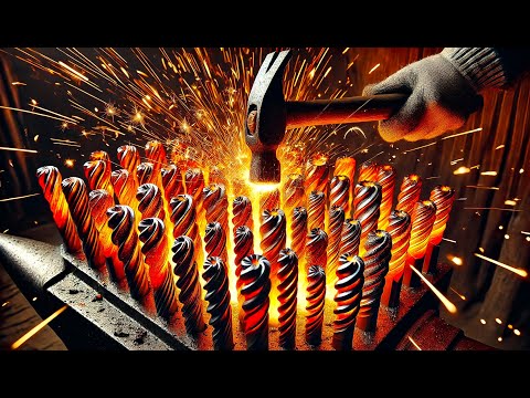 Видео: 🔥🔨 Мастерское ремесло: ковка дамасского ножа из арматуры! 🔨🔥