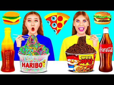 Видео: Мармеладная vs Шоколадная vs Настоящая Лапша Челлендж от FUN FOOD
