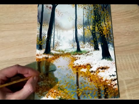 Видео: Как нарисовать лужу и отражение |как нарисовать снег | #живопись #art #уроки #арт
