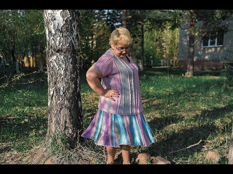 Видео: Юбка, продолжение. #вязание#молодой_блогер#вязаниенаспицах#, часть 2