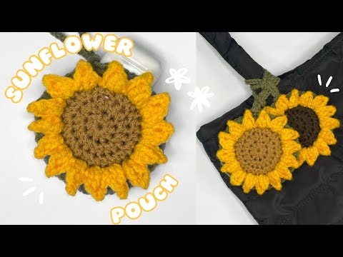 Видео: Вязаный крючком мешочек-подсолнух | Простой мастер-класс | Милая подвеска на сумку