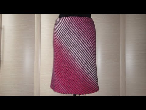 Видео: Юбка Диагональ спицами. Knitting skirt