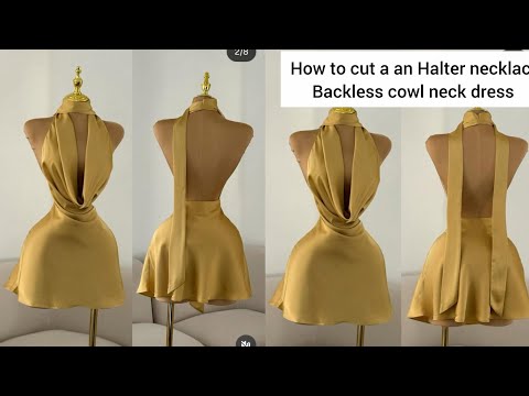 Видео: КАК СКРОЙТЕ ПЛАТЬЕ-ХАЛТЕР С ОТКРЫТОЙ СПИНОЙ И ВЫРЕЗОМ-ХОЛОТОМ #viralvideo