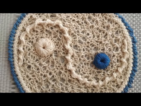 Видео: Вязание тунисской сеточки. Перекрученный бурдончик