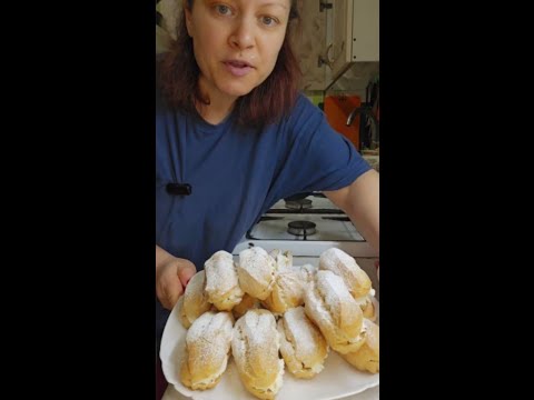 Видео: Ролик № 1432. Эклеры с творожным кремом. Рецепт в конце ролика.