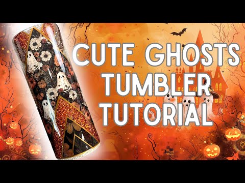 Видео: Урок по созданию милого стакана на Хэллоуин с привидениями и цветами