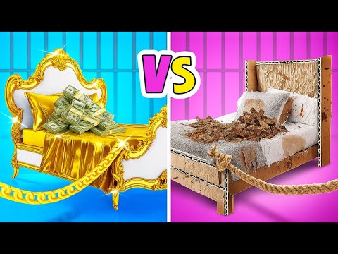 Видео: VIP против Бедняка: Тюремные Хаки! Кто Сделал Лучшую Камеру?