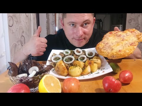 Видео: мукбанг/свиные уши,картофан/обжор/обжорыч/mukbang/devoured/
