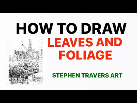 Видео: Как рисовать листья и листву