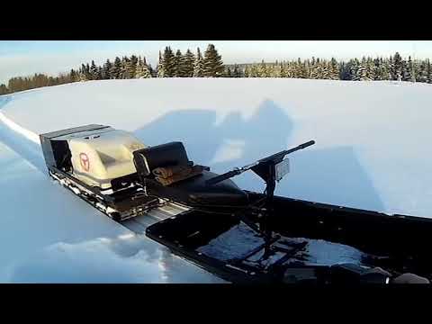 Видео: Мотобуксировщик Ураган Универсал Толкач  Глубокий снег  Погрузка в прицеп