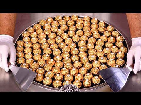 Видео: Я превращаю 100 штук Ferrero Rocher в роллы с мороженым! (-30°С) | Не разговаривать | АСМР