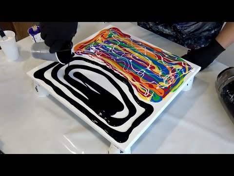 Видео: В восторге от цвета! 🌈 Драматический радужный хаос Dutch Pour 🖤⚡