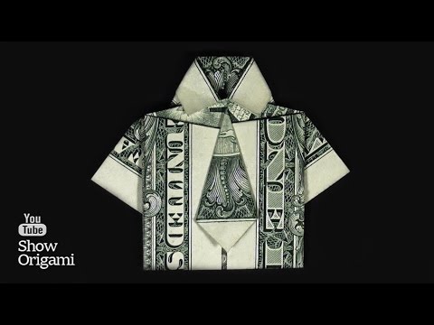 Видео: Оригами #рубашка из доллара  Как сделать рубашку с галстуком из денег