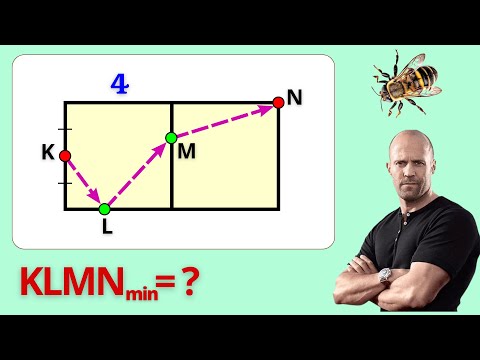 Видео: ДВА КВАДРАТА. Найди кратчайший путь из К в N с заходом на AD и CD.