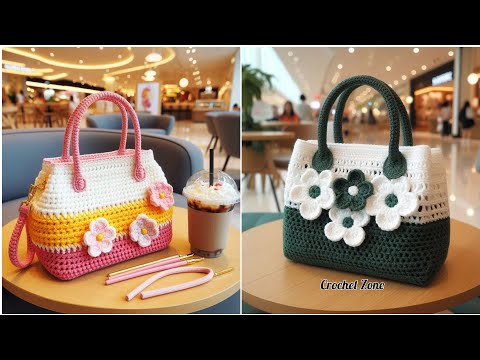 Видео: Удивительный дизайн женской вязаной крючком сумки | Идеи модных моделей сумок. #вязаниекрючком #в...