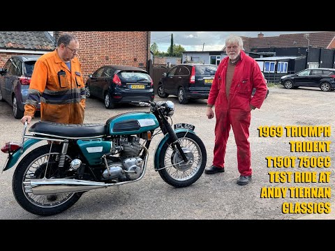 Видео: Тест-драйв Triumph Trident T150 750cc 1969 года на соревнованиях Andy Tiernan Classics #09351TRI