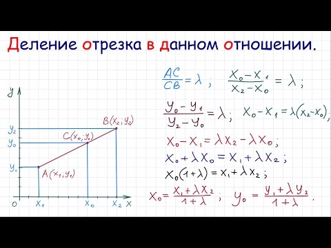 Видео: Деление отрезка в данном отношении