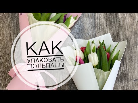 Видео: Как упаковать 7, 9 тюльпанов. Простой способ упаковки тюльпанов
