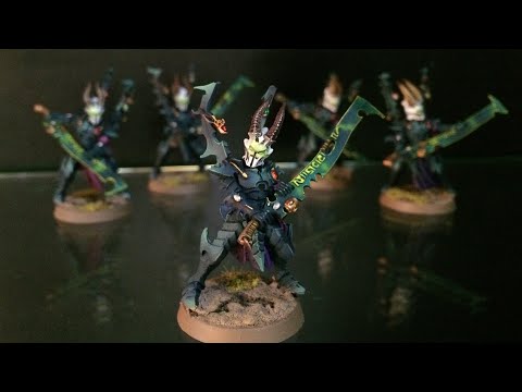 Видео: Покраска Инкубов Темных Эльдар / Dark Eldar Incubi painting