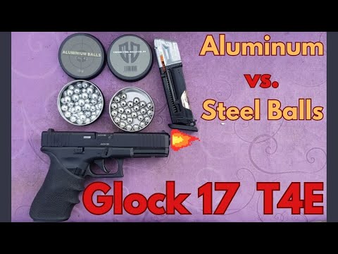 Видео: Glock 17 T4E — алюминиевые шарики против стальных шариков
